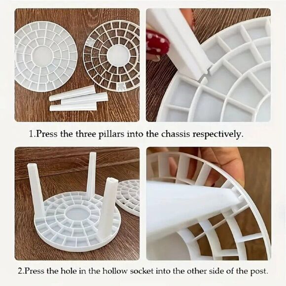 360° Rotating White Desk Organizer - Space-Saving Storage Art and Makeup - Picture 2 of 3